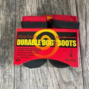 New Ultra Paws Rugged Dog Black Red Boots Dog Pets Size 0 Petite 1.25 inches